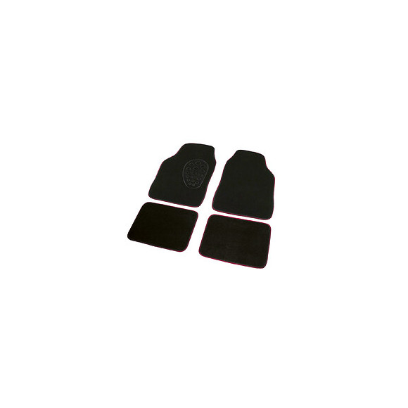 Lot de 4 tapis de voiture broderie chinée rouge noir