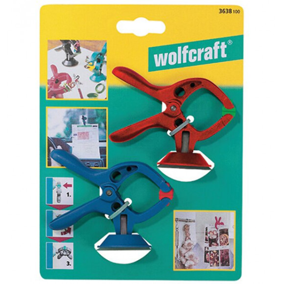 2 pinces à ressort Microfix ventouse ouverture jusqu'à 30mm