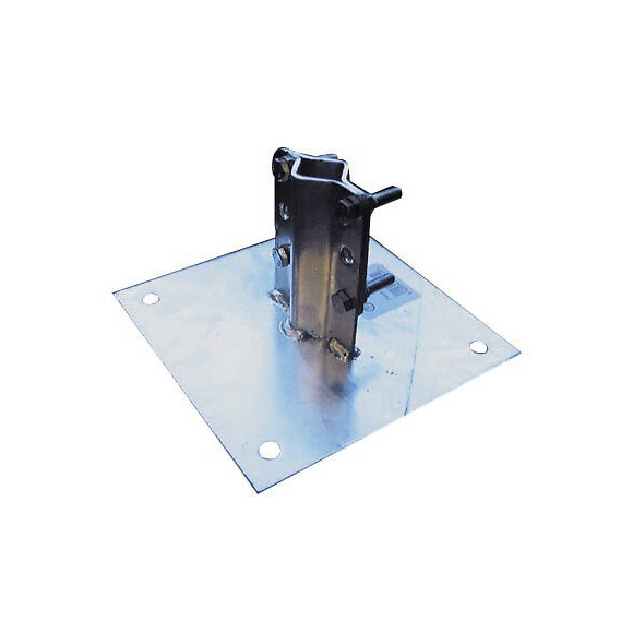 Fixation plaque de base acier galva pour mât diamètre 25-50mm