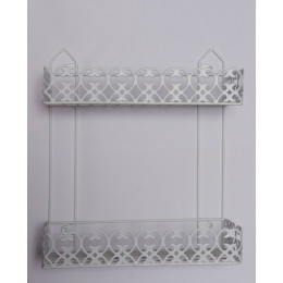 Valet de douche Retro droit métal blanc