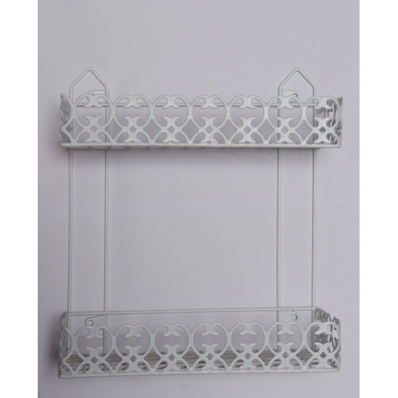 Valet de douche Retro droit métal blanc