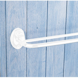 Porte-serviettes 2 barres Util fixes acier blanc 54cm