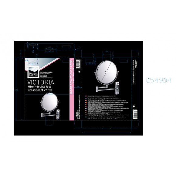 Miroir grossissant x7 Victoria diamètre 20 cm