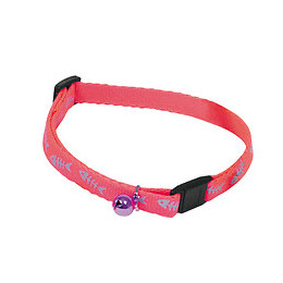 Collier pour chat MARTIN SELLIER Fluo fish réglable en nylon rose