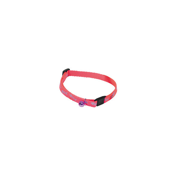 Collier pour chat MARTIN SELLIER Fluo fish réglable en nylon rose