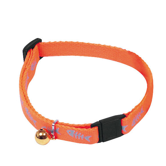Collier pour chat MARTIN SELLIER Fluo fish en nylon orange