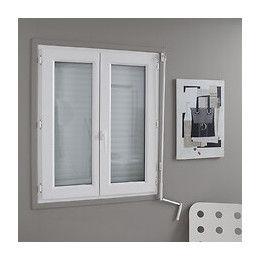 Kit manivelle pour tringle ronde 12mm acier Blanc