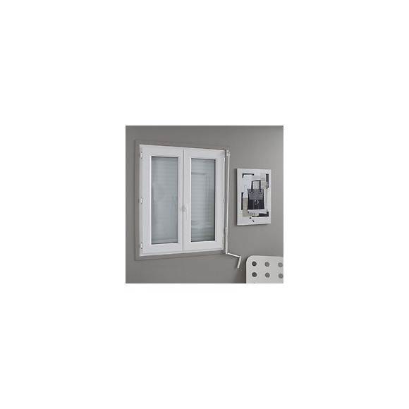 Kit manivelle pour tringle ronde 12mm acier Blanc