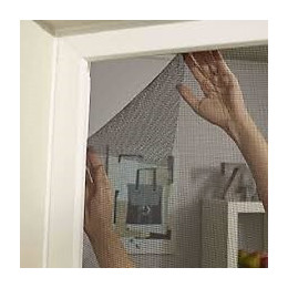 Moustiquaire toile bande velcro Rouleau 150x130cm Gris