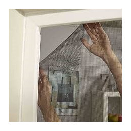 Moustiquaire toile bande velcro Rouleau 150x130cm Gris