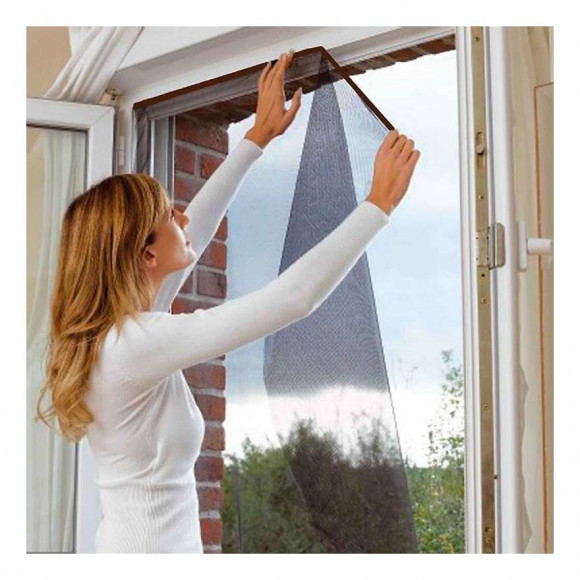 Moustiquaire toile bande velcro Rouleau 130x100cm Gris