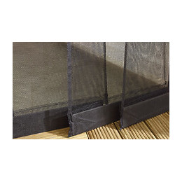 Moustiquaire pour porte 4 lamelles 215x95cm Noir