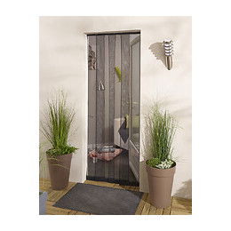 Moustiquaire pour porte 4 lamelles 215x95cm Noir