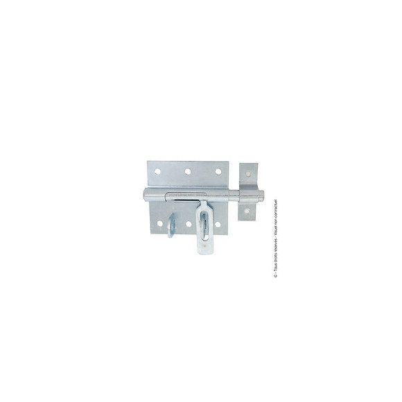 Verrou de box porte-cadenas avec gâche d.10mm zingué