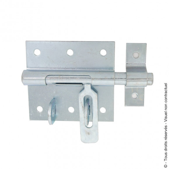 Verrou de box porte-cadenas avec gâche d.14mm zingué