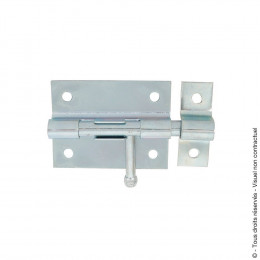 Verrou de box + gâche 14mm zingué