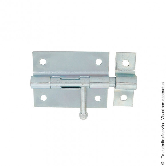 Verrou de box + gâche 8mm zingué