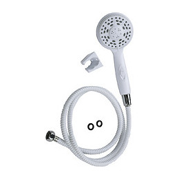 Kit douchette support 3 jets blanche