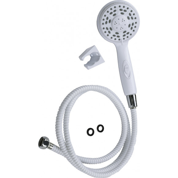 Kit douchette support 3 jets blanche