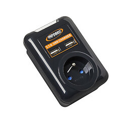 Parasurtenseur INFOSEC S1 USB NEO -1 Prise FR + 2 chargeurs USB