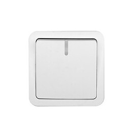 Poussoir lumineux / témoin en saillie 10 ampères blanc