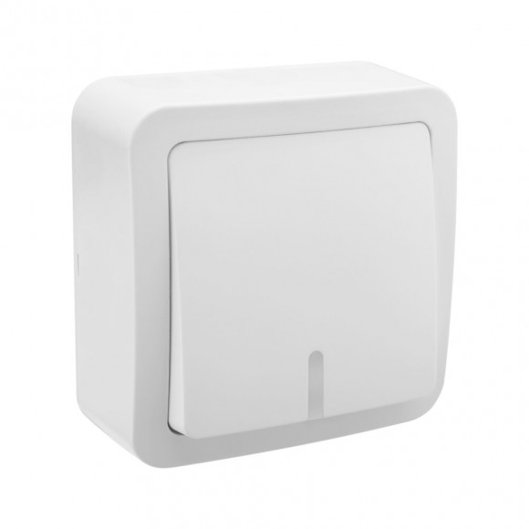 Poussoir lumineux / témoin en saillie 10 ampères blanc