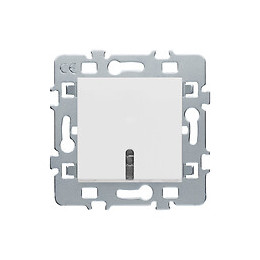 Mécanisme poussoir lumineux / témoin 10A cache blanc + support métal