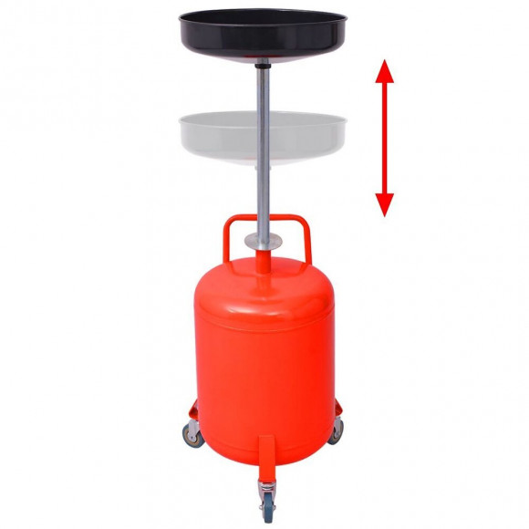 Pompe À Vidange D'huile Usagée 49,5 L Acier Rouge -