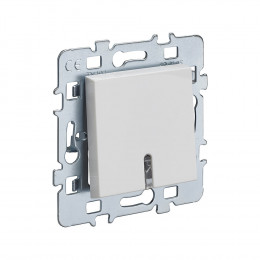 Mécanisme poussoir lumineux / témoin 10A cache blanc + support métal