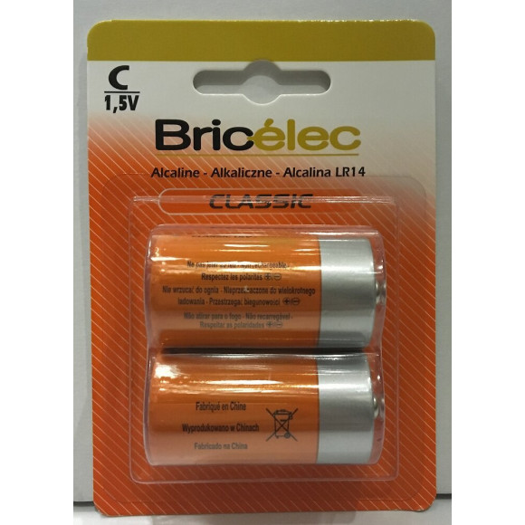 Piles alcalines LR14x2 BRICELEC