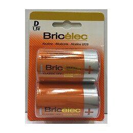 Piles alcalines LR20x2 BRICELEC