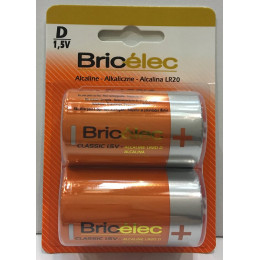 Piles alcalines LR20x2 BRICELEC
