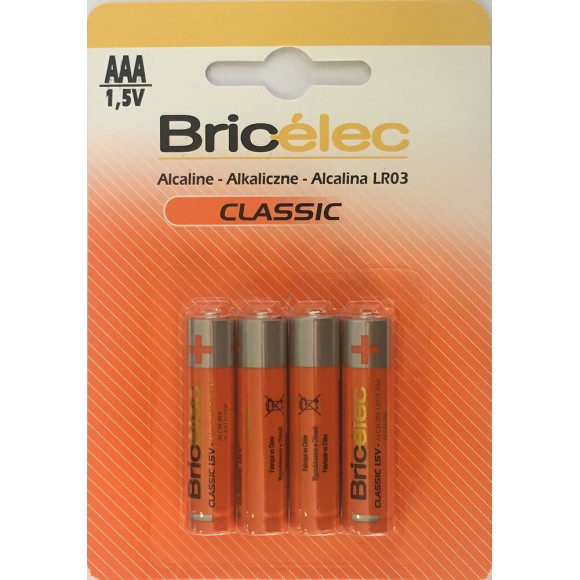 Piles alcalines lr03 x4 BRICELEC