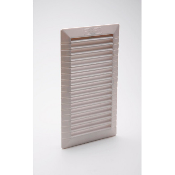 Grille d'aération ABS blanc à encastrer avec moustiquaire 20,7 x11 cm