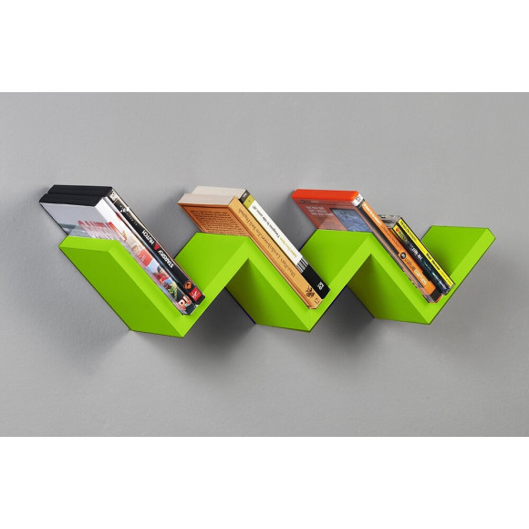 Etagère modèle ''ZIG-ZAG'' pistache 59x12x12cm