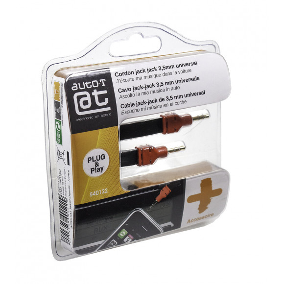 Cordon jack/jack 3,5mm 1,2m smartphone/MP3 AUTO-T