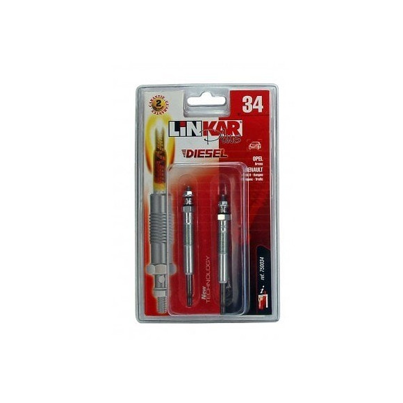 Lot de 2 bougies de préchauffage n°34 Renault