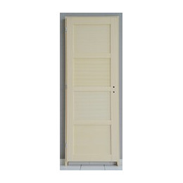 Bloc porte 4 panneaux traverse droite en Ayous naturel