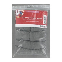 Sachet de 14 tampons de laine d'acier