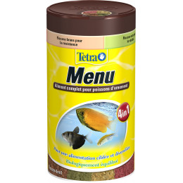 Aliments pour poisson TETRA Menu et Tetramin Menu flocons 250ml