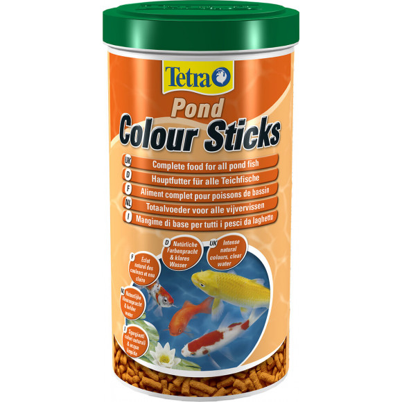 Aliments complets poissons de bassin TETRA Pond Colour Stick 1L
