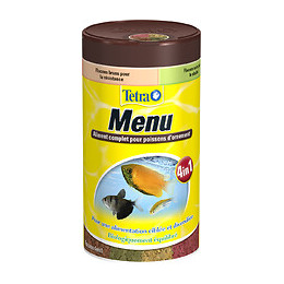 Aliments pour poisson TETRA Menu et Tetramin Menu flocons 250ml