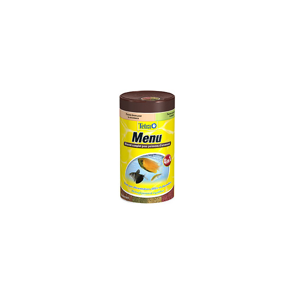 Aliments pour poisson TETRA Menu et Tetramin Menu flocons 250ml