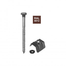 Cavalier simple + rondelle + tirefond tête laqué rouge