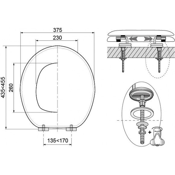 Abattant trendy line effet pierre