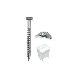 Ensemble plaquette + tirefond +cale fixation GO PVC