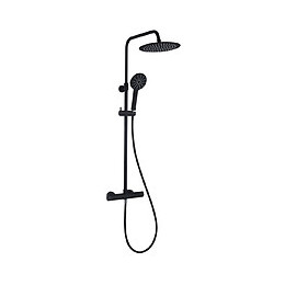 Kissy colonne de douche noire avec thermostatique