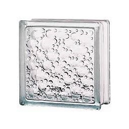 Brique de verre neutre motifs bulles