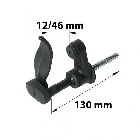 Arrêt de volet à visser Longueur 130mm composite noir