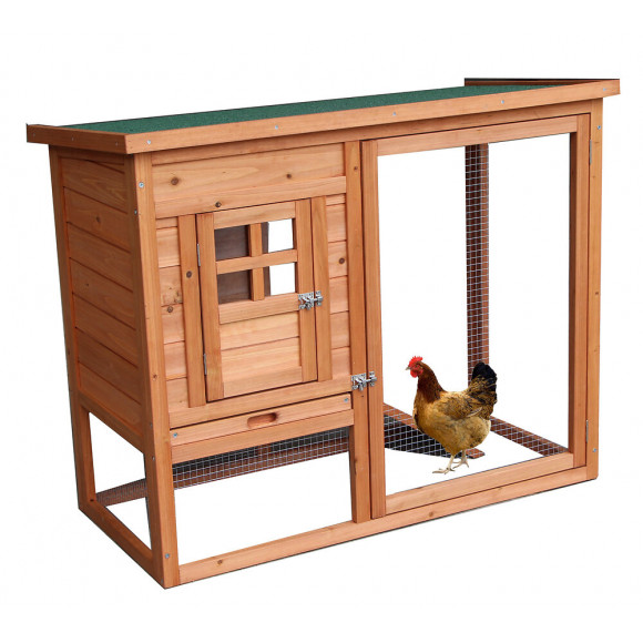 Poulailler standard / 0,5 m2 / 2 poules / toit bitumé 1 pente 